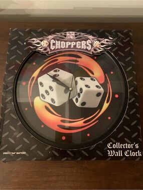 **NON WORKING** West Coast Choppers "Flames & Dice" Collector's Wall Clock